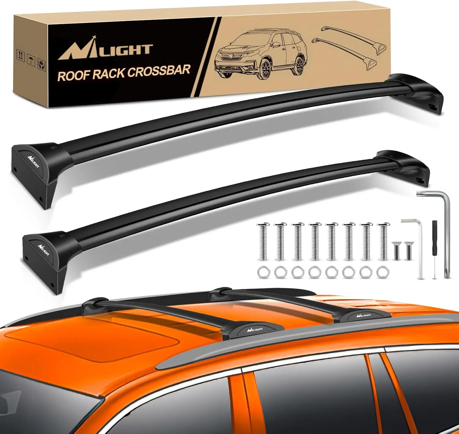 Nilight Adjustable Aluminum Roof Rack Cross Bars, Car Accessories for Honda Pilot 2016-2022 LX/EX/EX-L with Flush Rails, Fixed Point Cargo Carrier for Luggage Boxes & Bikes Truck Rack Roof Ladder Rack Roofrack Car Trunk Storage