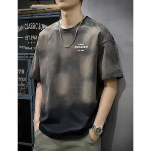 2026 unisex Fun Fitness Casual Vintage Short Sleeve Washed aging retro trendy T-Shirt cherish 1987 print tops