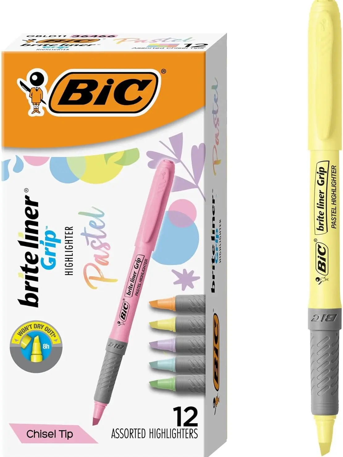 BIC Brite Liner Highlighters, Chisel Tip, 12-Count Pack of Green Highlighters, Ideal Highlighter Set for Organizing and Coloring