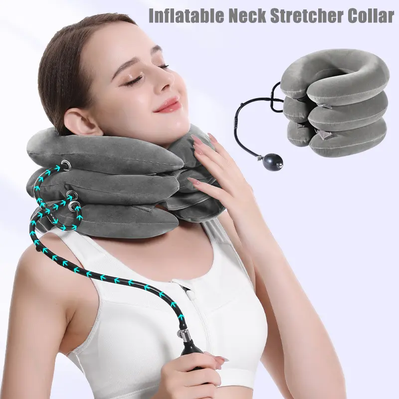 Neck Traction Tool, Inflatable Neck Stretcher Collar, Cervical Traction Relief Instrument, Inflatable Cervical Stretcher, Three-layer Full Velvet Thickened Liner, Inflatable Neck Protector, Portable Neck Relaxer, Neck Traction Devices For Home Use