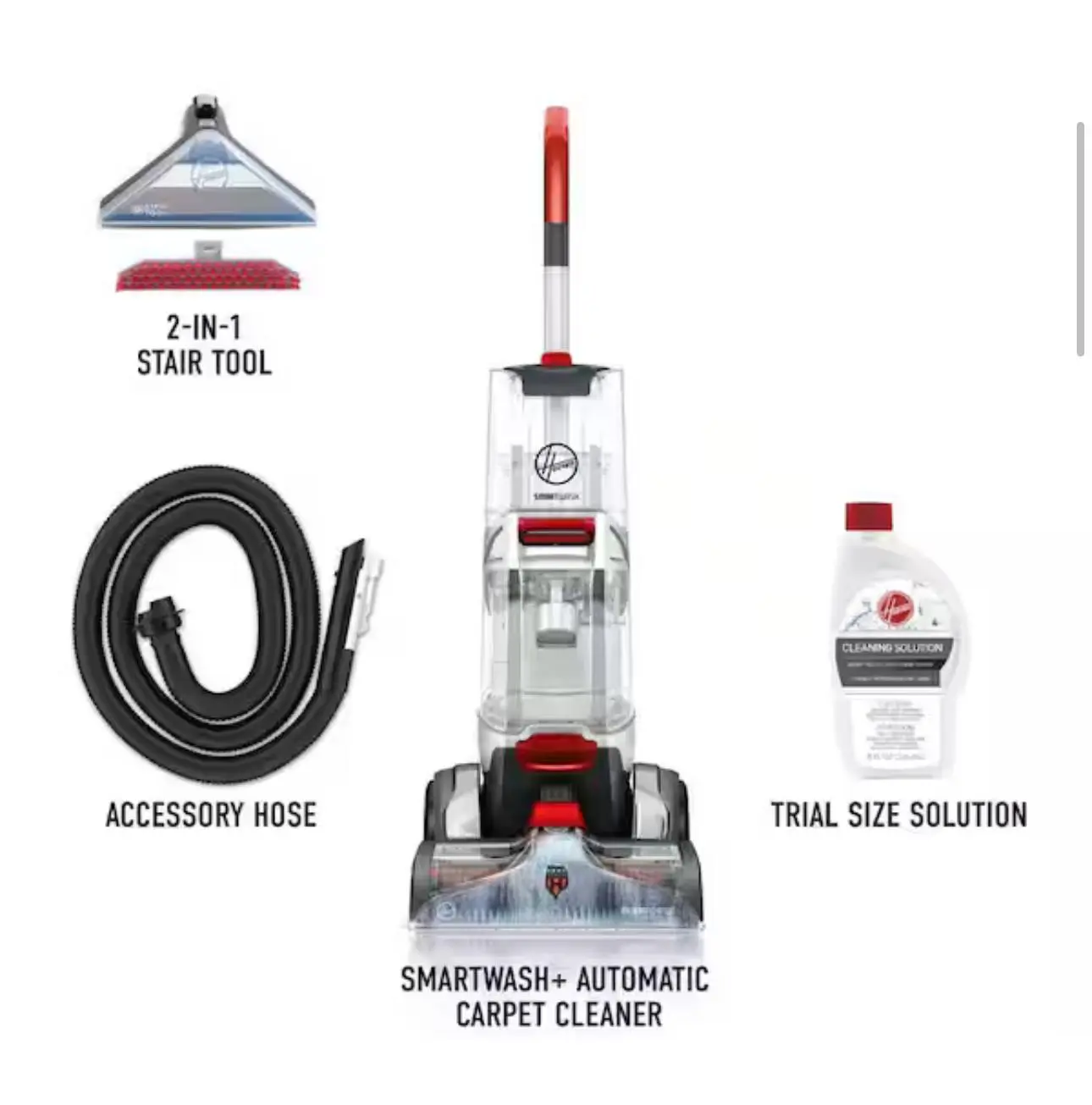 Hoover SmartWash Advanced Corded Automatic Upright Vacuum Cleaner - 2-in-1 Stair Tool, Scented, Auto Wash Dry, Dual Tank, Motion Sense, Built-In Shampoo Function, Car Interiors