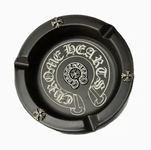 Retro Cross-Design High-End Stainless Steel Ashtray - Drop-Proof, Personalized for Home, Office Use