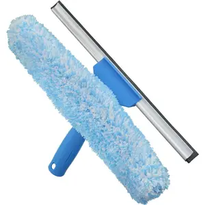 Professional 2in1 squeegee scrubber 14 window cleaning tool cleaning supplies squeegee for window cleaning commercial residential use microfiber sleeve