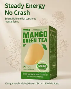 【Onismile】Refreshing High-Energy Mango Green Tea - Contains natural extracts to boost energy and keep you alert. Zero sugar and low calories. Refreshing and sweet aftertaste.
