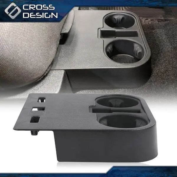 CROSSDESIGN 1 Pcs Black Plastic Car Interior Organizer - Integrated Center Cup Holder, Front Bench Under-Center Seat Stowing Solution for 2015-2020 Ford F150 Super Duty Fit, Easy to Use Car Accessories, Car Interior Organizers, Integrated Cup Holders