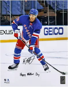 K'Andre Miller New York Rangers Autographed 11" x 14" NHL Debut Photograph with "Happy Mother's Day!" Inscription - NHL Auctions Exclusive - Fanatics Authentic Certified