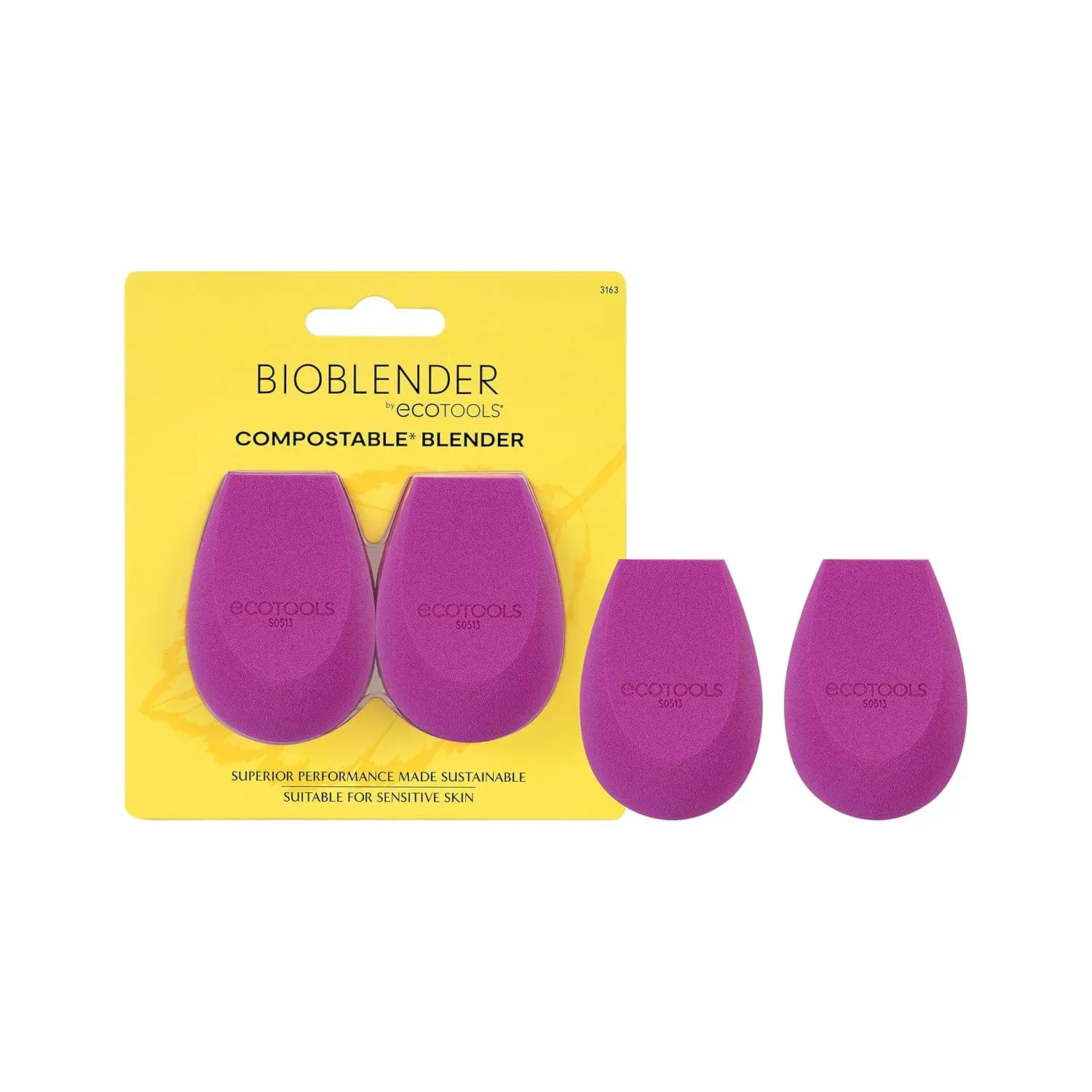 Ecotools Bioblender Makeup Sponge Duo, Compostable Makeup Blender, for Liquid & Cream Foundation, Seamless Application, Eco-Friendly Beauty Sponge, Cruelty-Free & Latex Free, 2 Count Paris Presents Incorporated