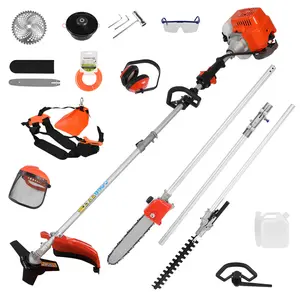 5 in 1 Gas String Strimmer Brush Cutter 52CC 2-Stroke Gas Powered Grass Cutter Cordless Grass Trimmer Weed Eater Weed Mower Lawn Tool for Yard,Garden