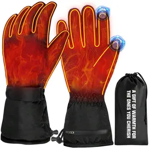Heated Hand Gloves - Electric Ski Gloves for Men and Women, Automatic Thermostat, Touch Screen, Waterproof Winter Sports Hand Protector