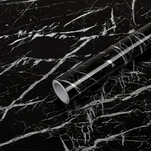 Self-Adhesive Vinyl Film, 40x300cm Marble Effect, Easy Peel & Stick Marble Pattern Wallpaper for Kitchen Countertops, Durable Waterproof Material