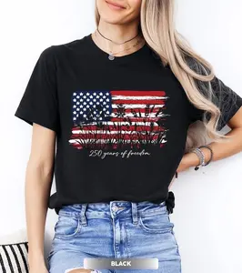 Comfort Color Womens Patriotic Shirt, 250 Years of Freedom Floral Tee, America 250 Shirt, Fourth of July Wildflower Top,250th Anniversary Tee
