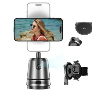 AI Auto Face Tracking Phone Stand with Wireless Charging - 360 Rotatable Magnetic Selfie Tripod, No App Needed, Gesture Control for TikTok, Live Streaming & Vlogging