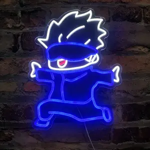 Wall-Mounted Acrylic Neon Light, USB Adjustable, Cartoon Character Decor, Ideal for Gaming Room, Anime Store, Birthday Gift, Party, Restaurant