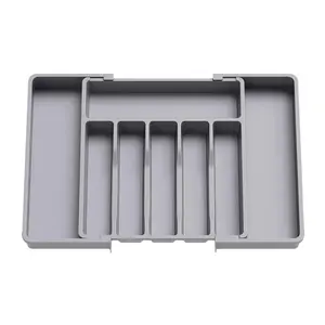 Extra-Large Capacity Lightweight Plastic Cutlery Organizer Multi-Purpose Drawer Organizer 8-Compartment Expandable Kitchen Drawer Storage Rack BPA-Free Ideal for Home Tableware, Office Supplies, Cosmetics, Stationery, and Tool Storage