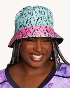 Butterfly Dance Print Bucket Hat with Stash Pocket