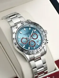 Meteorite Di Series Business Men's Mechanical Watch, Three-Eye Six-Hand Multi-Function Fully Automatic Mechanical Watch, Men's Watch with Skeleton Design, Fashionable Business Casual Watch, High-End Gift, Multifunctional Watch