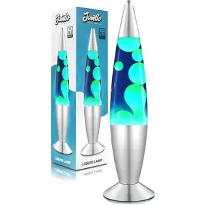 JAMBO 16" Liquid Motion Lamp – Blue with Yellow/Green Wax – Relaxing Magma Night Light for Bedroom, Living Room & Office – Decorative Lamp for Adults, Teens & Kids
