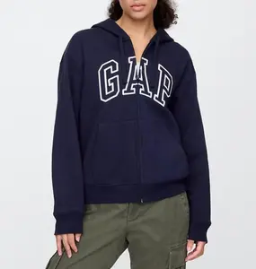 Relaxed Gap Logo Zip Hoodie Color Navy Uniform 6274540210005