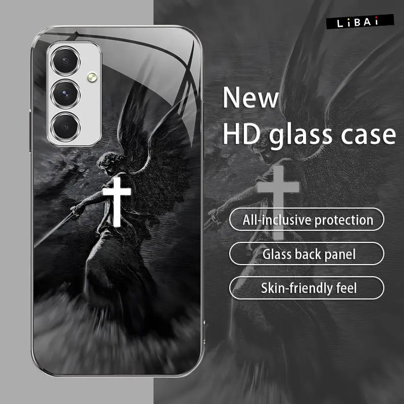 Glass Protective Case for Galaxy A54, Jesus-Themed Stylish Durable HD Glass Phone Accessory, Affordable Anti-Drop Anti-Fingerprint Protection
