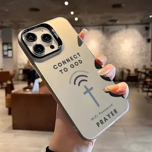 Black and Silvery Christian Aesthetic  Case for iPhone 17  Pro Max /16/15/14/13/12/11 Shockproof  Case, Christian Gift for Men and Women