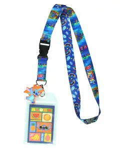 Disney Lilo and Stitch Aloha Breakaway Lanyard ID Badge Holder with 2" Rubber Charm