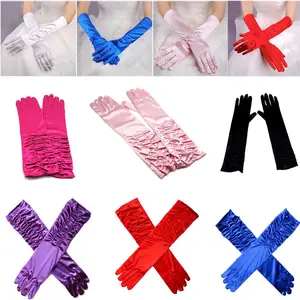 Women's Formal Long Satin Gloves 1920s Style Prom Opera Gloves for Fancy Dress Weddings Evening Parties Formal Events