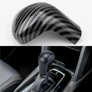 Auto Gear Shift Knob Cover Trim Protector Cap, Gear Shift Knob Frame Cap Accessories, Compatible with Toyota Camry 2018-2025 Corolla 2019-2024 Avalon 2019-2024, (Carbon Fiber Grain)