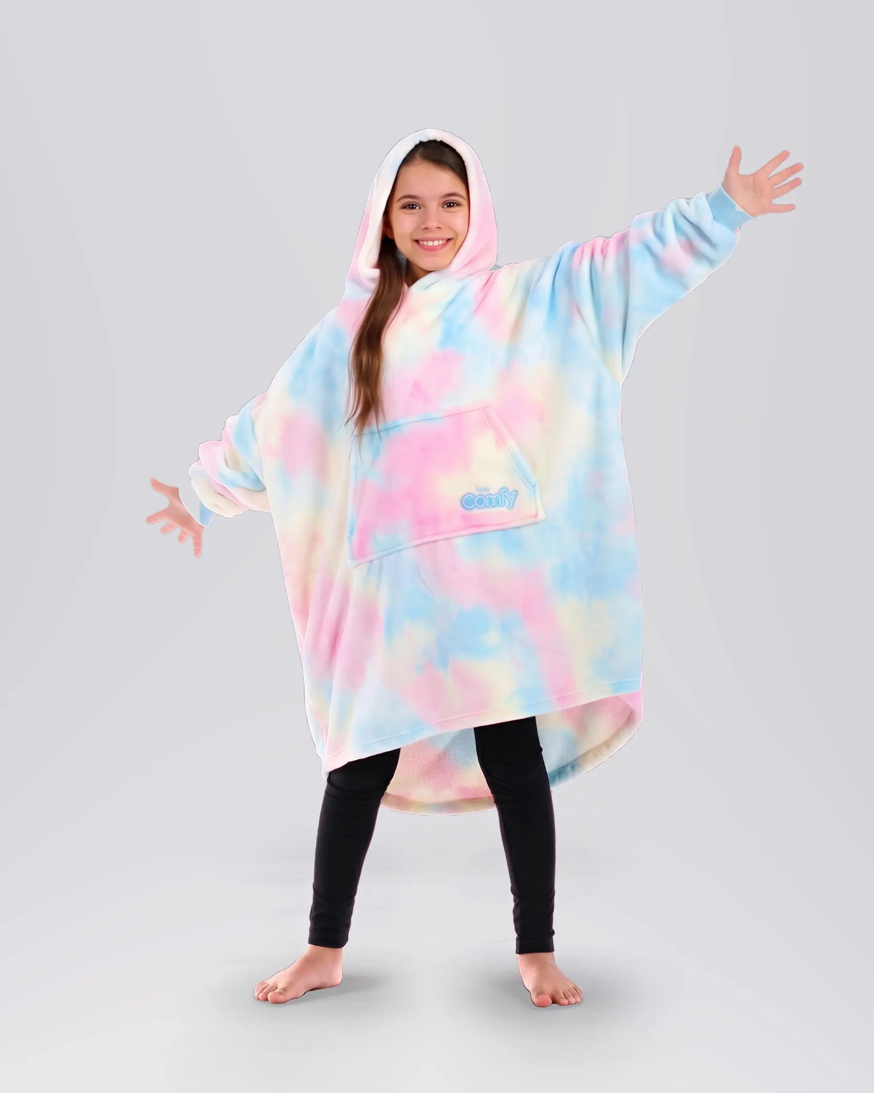THE COMFY Dream Jr. - Kids' Baby-Blanket Soft Wearable Blanket Hoodie, for Ages 10 and Under, Machine Washable, One Size Fits Most, Seen on Shark Tank, Great Gift