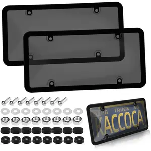 Car License Plate Holder with Screws, Nuts, Washers, and Screwdriver (42 Pieces/Set), Vehicle License Plate Bracket, Universal Car Exterior Accessories