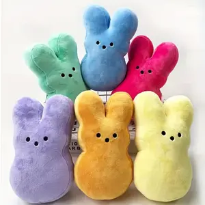 15cm Easter Peeps Bunny Plush Toys Cartoon Rabbit Toys Soft Stuffed Animal Toys Home Decoration Kawaii Peluche Bunny Kids Gifts
