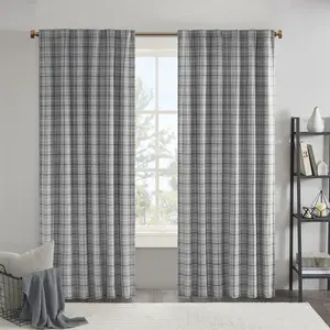 Madison Park Anaheim Cabin Plaid Curtain Window, Thermal Insulated Fleece Lining, Living Room Decor Light Blocking Drape for Bedroom, 1-Single Panel Pack, 50" x 84", 50 x 95",  Rod Pocket