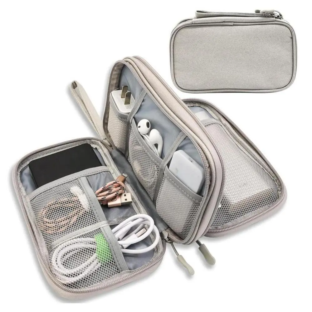 Portable Cable Storage Bag, 1 Count Double-Layer Waterproof Earphone & Accessory Storage Case for Outdoor Travel, Audio Cables & Headphones, Earbuds, Headphone Pouch