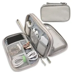 Portable Cable Storage Bag, 1 Count Double-Layer Waterproof Earphone & Accessory Storage Case for Outdoor Travel, Audio Cables & Headphones, Earbuds, Headphone Pouch