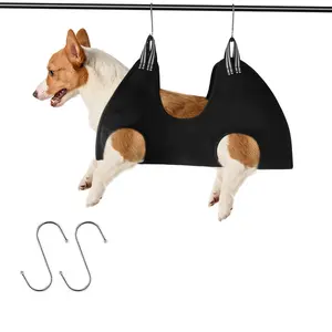 Comfort-Grip Pet Grooming Hammock & Nail Trimming Sling Adjustable Non-Slip Dog Groomer Bed Durable Polyester Secure Straps for Small to Medium Pets Cats Dogs Grooming Aid