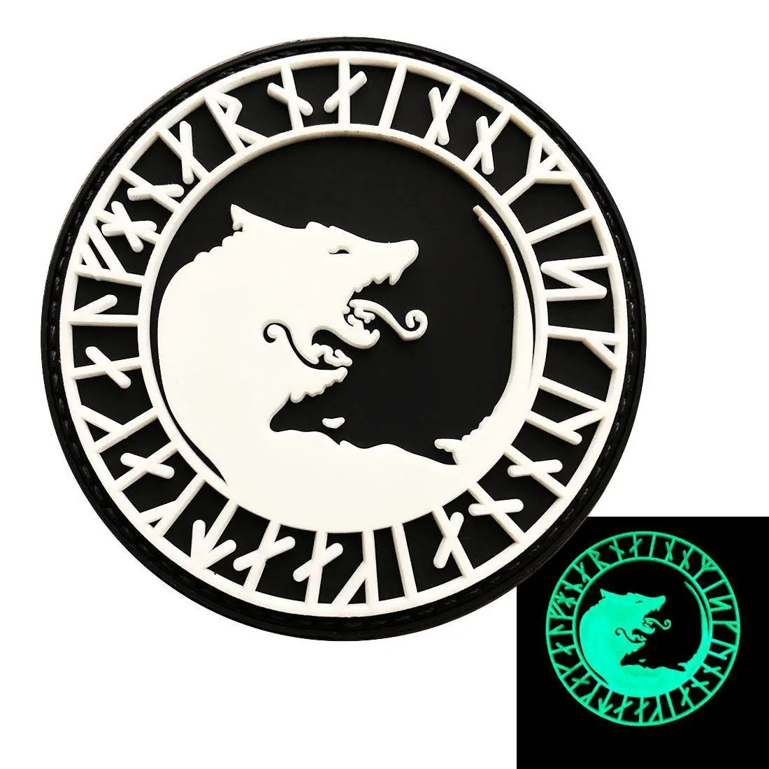 Viking Úlfhédnar No Mercy Only Violence Wolf Odin Patch (Glow Dark 3D-PVC Rubber)