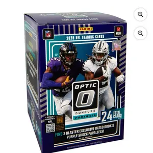 Panini 2025 NFL Trading Cards Optic Donruss Football 24 Total Cards Find 3 Blaster Exclusive Rated Rookie Purple Shock Parallels