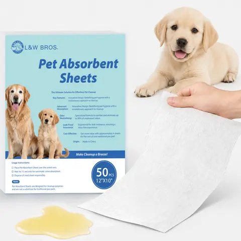 Pet Quick Absorbent Sheets for Dog Pee Cleanup, Fast Absorbing Disposable Sheets for Puppy Training & Senior Dogs, Pet Accident Cleanup
