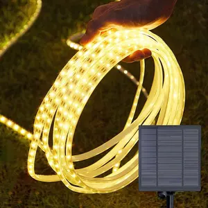 Solar String Lights with Remote Control, Outdoor LED Waterproof Flexible Light Strip, Automatic Switch Mode Path Light for Garden Decor, Led Ambient Light