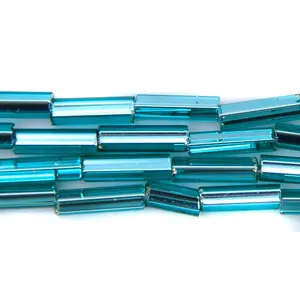 3BB467R: CZ Bugle Silver Lined Teal #3 1 Hank