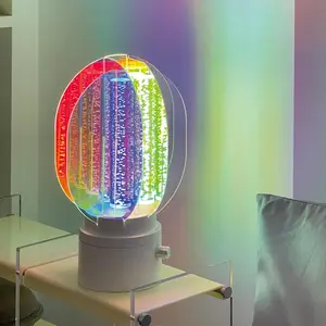 Aurora Effect Night Light, USB Rechargeable 360 Degree Rotatable Desk Lamp, Novelty Lighting for Bedroom, Living Room, Home Decor