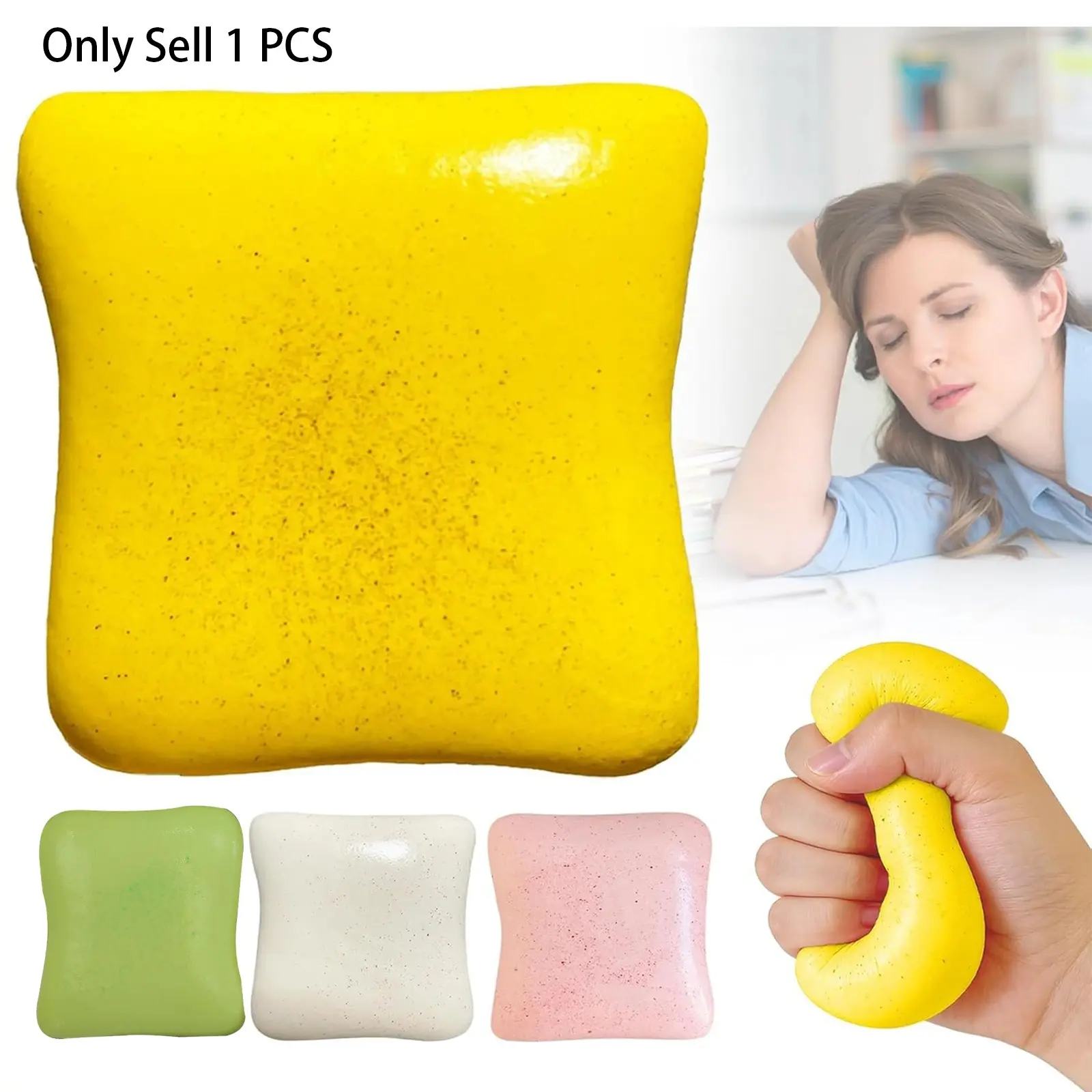 1 PCS Sticky Bread Squishy Toys, Sticky Texture, Butter Bread Squishy Slow Rising Squishy, Anxiety Squishies, Squishies Fidgets, Toast Shaped Slow Rise Squishies, Realistic Bread Stick Soft Squeeze Balls for Adult Stress Relief & Focus, Decompression Ball