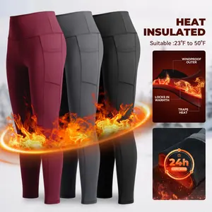 Showitty Fleece Lined Leggings Women - High Waisted Winter Yoga Pants Workout Tummy Control Soft Thermal Warm