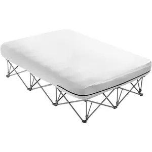 Father's Day Gift VEVOR Air Mattress Twin with Frame, 2 Person Inflatable Mattress with Pump & Rolling Carry Case, Portable Folding Blow Up Mattress Supports 600lbs, Fast Inflating Air Bed for Home, Guests & Camping