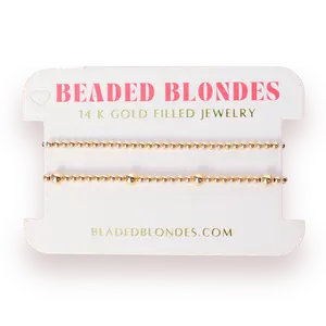 Olive + 3MM Gold Bracelet Stack of 2