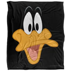 Looney TunesDaffy Face Blanket Printed Blanket Soft Flannel Blanket for Sofa Bed Warm Lightweight for Boys Girls Adults 50 inches x 40 inches