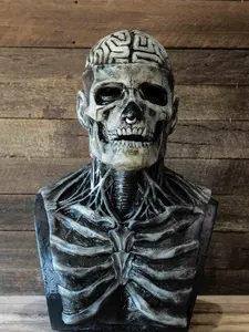 Horror Face Mask Costume Headpiece Ufo Cosplay Male Character Grandpa Grandma Beautiful Latex Head Set Skeleton Mask Dress Up Party Accessory