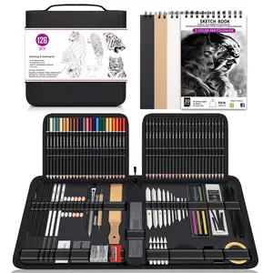 126pcs of Drawing Tools Including Sketching Pencils, Charcoal, Colored Pencils, And Graphite Pencils, Designed for Adult Artists, All Packaged in a Zippered Case