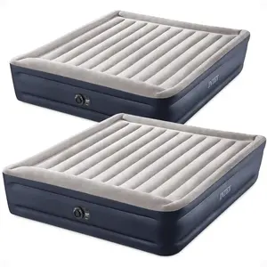 Intex Dura Beam Plus Deluxe Airbed, Air Mattress w/Built In Pump, King (2 Pack)