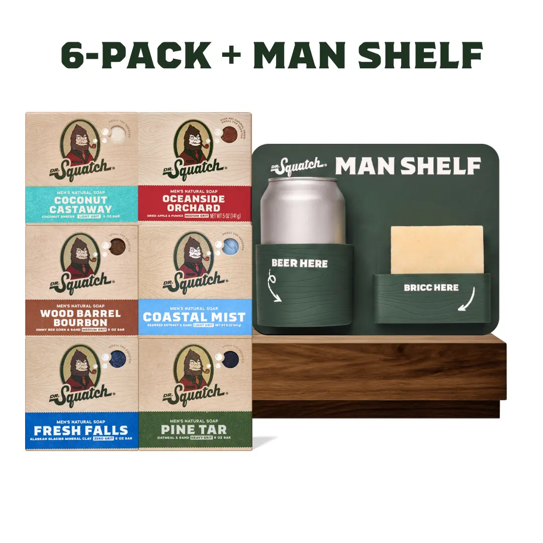 6-Pack Bar Soap + FREE Man Shelf