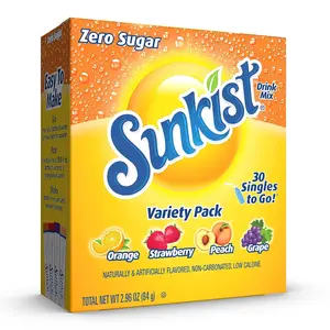Sunkist Soda Variety Pack,  Orange, Strawberry, Grape and Peach (30 Total Sticks)